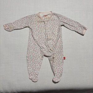 Magnetic Me Floral Footie | Infant Girls Size 0-3 Months | 8-12 Pounds